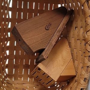 TWO KNIVE BLOCKS WOOD